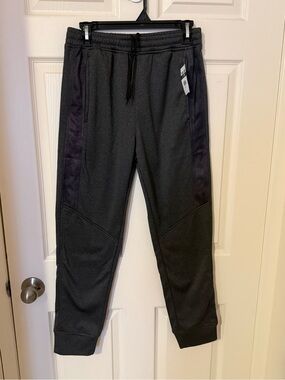 Men's Black Athletic Jogger Sweatpants with Drawstring Waist